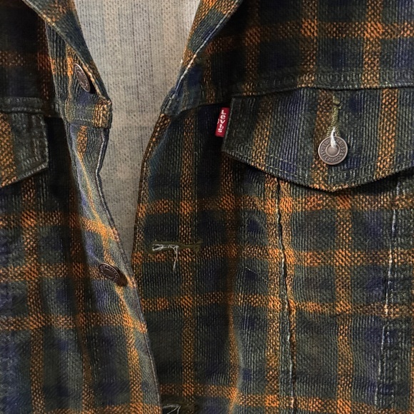 Levi's Men's Checkered Jacket - Navy and Rust - Picture 3 of 4
